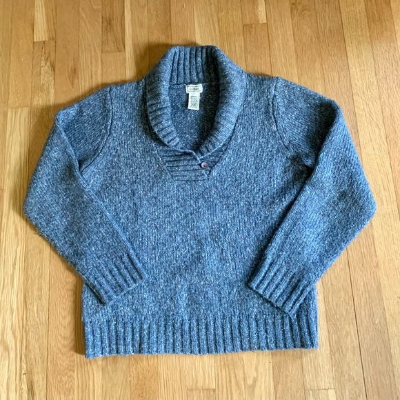 LL Bean wool blend shawl collar sweater, medium - Picture 1 of 4